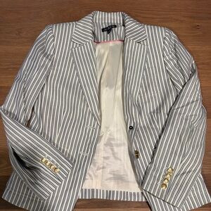 J. Crew Navy and White Striped Blazer